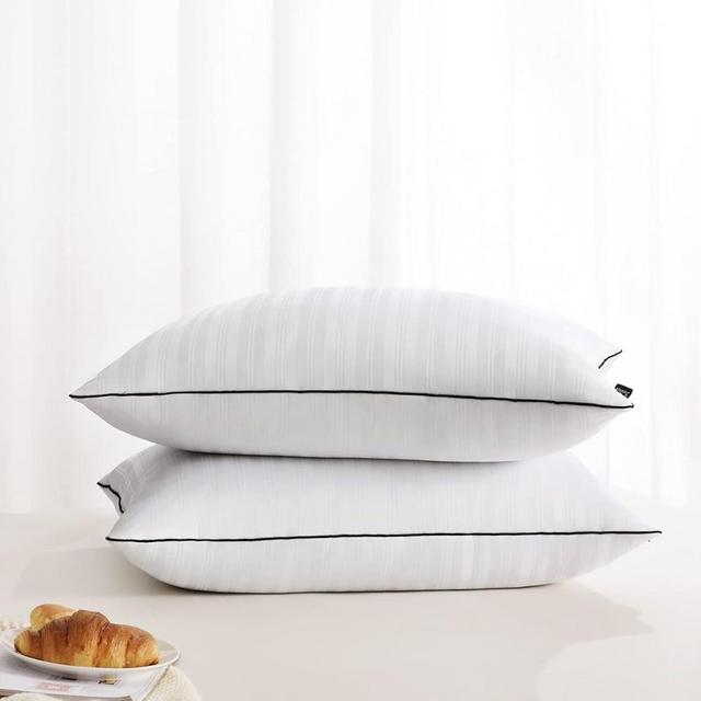 downluxe Bed Pillows Queen Size Set of 2 - Hotel Collection Soft Down Alternative Pillows for Sleeping, Perfect for Side, Back and Stomach Sleepers, 20 X 28
