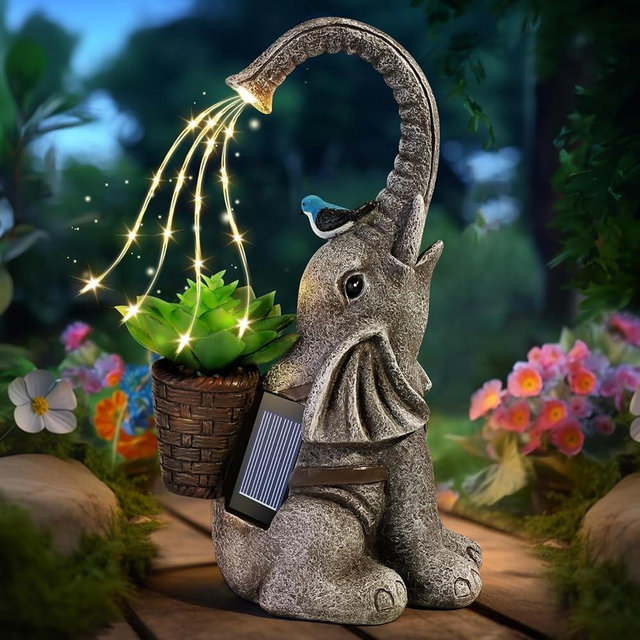 Eletorot Elephant Gifts for Women: Solar Garden Decor for Outside, Birthdays Gifts for Women Mom Grandma, Elephant Decor Statues for Garden, Yard