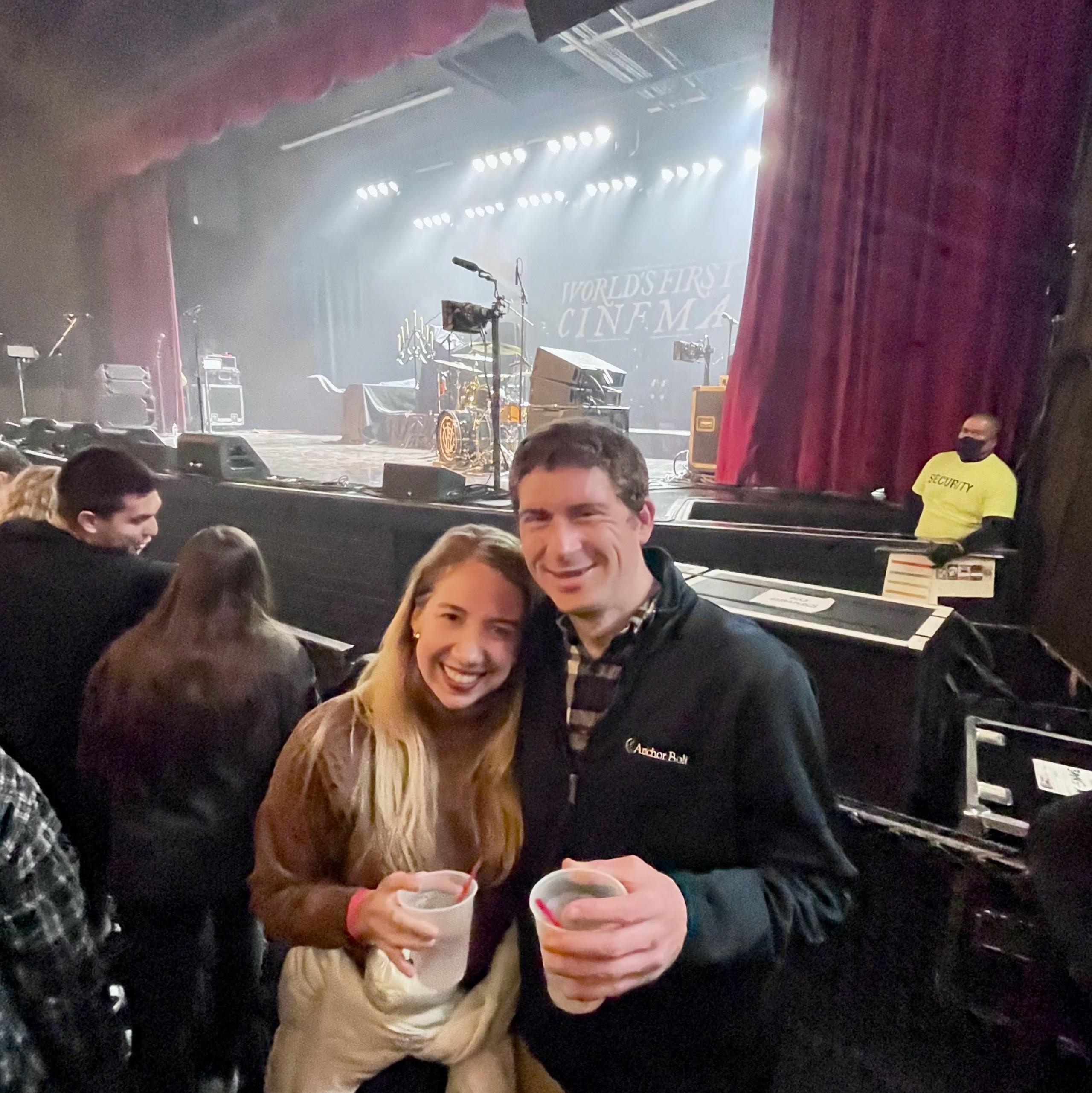 Kyle introducing his favorite band, The Struts, to Elizabeth