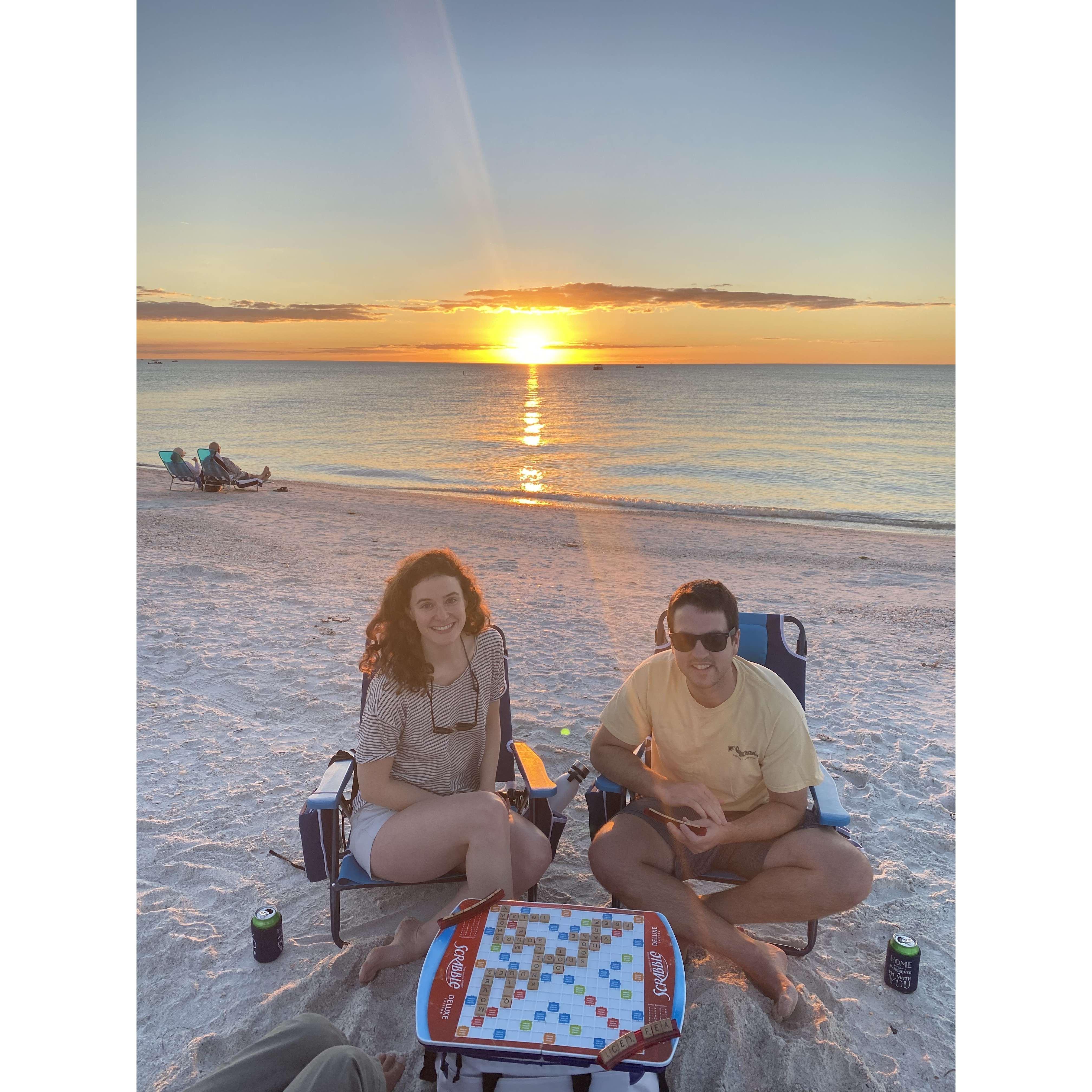 Scrabble on the beach at sunset? I see you, Tampa