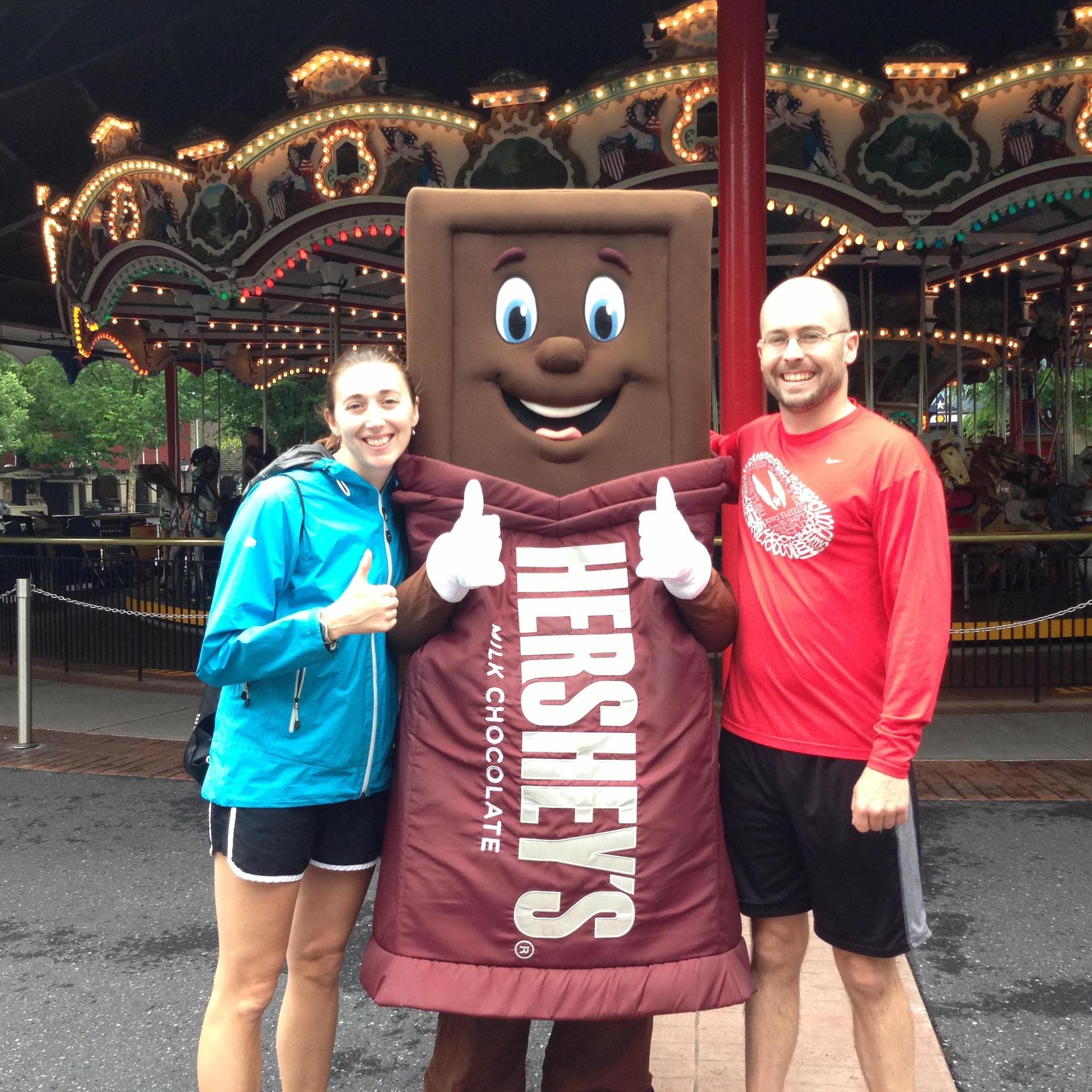 Our favorite things in one photo: each other and chocolate!