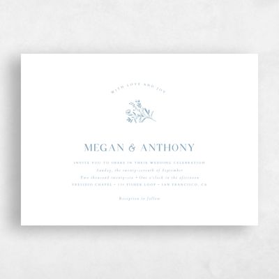 Dusty Blue Wedding Invitation - Bellisi Landscape