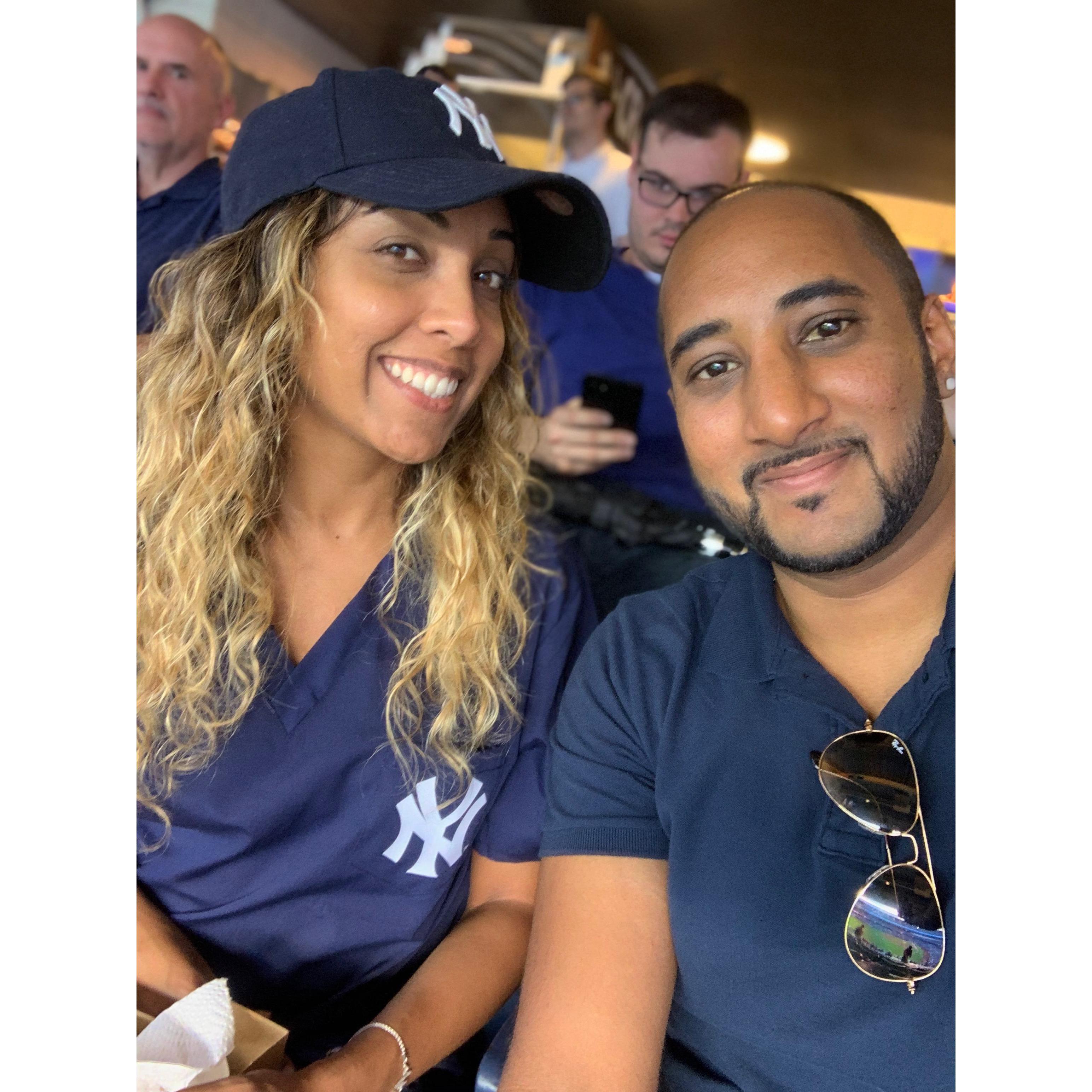 Our first baseball game!  Supporting our Nurses at Yankee Stadium.