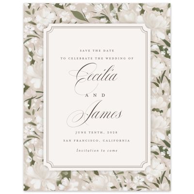 Canvas Tan, Beige Wedding Digital Save the Date - Annika Portrait