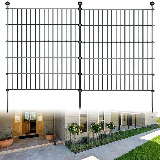 10 Panels Garden Fence Dog Fence Outdoor for Yard,32 in (H) X 23.6 Ft(L),Garden Fencing,Temporary,Fence Panels,No Dig Fence,Outdoor Dog Fence,Privacy Fence Screen,Garden Fences and Borders for Dogs