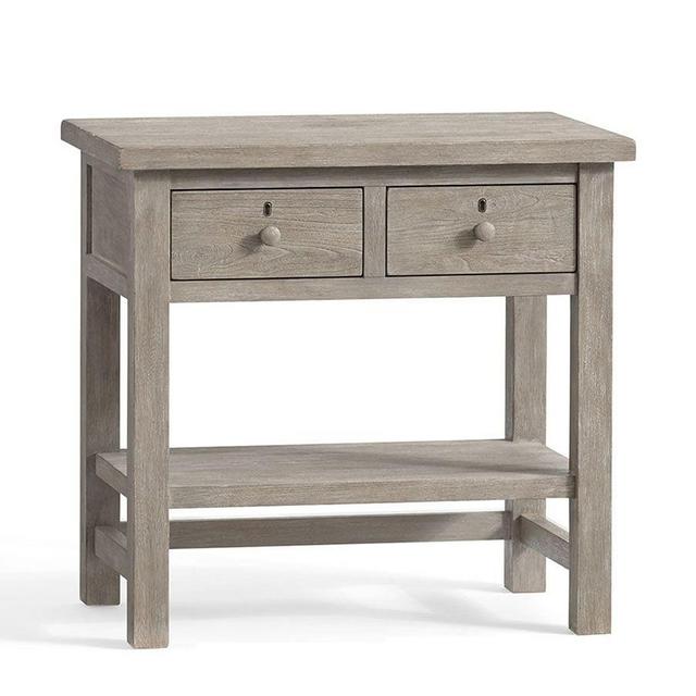 Farmhouse 2-Drawer Nightstand, Gray Wash