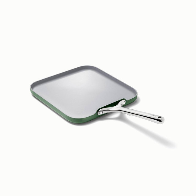 Caraway Home 11.02" Nonstick Square Flat Griddle Fry Pan Sage Green
