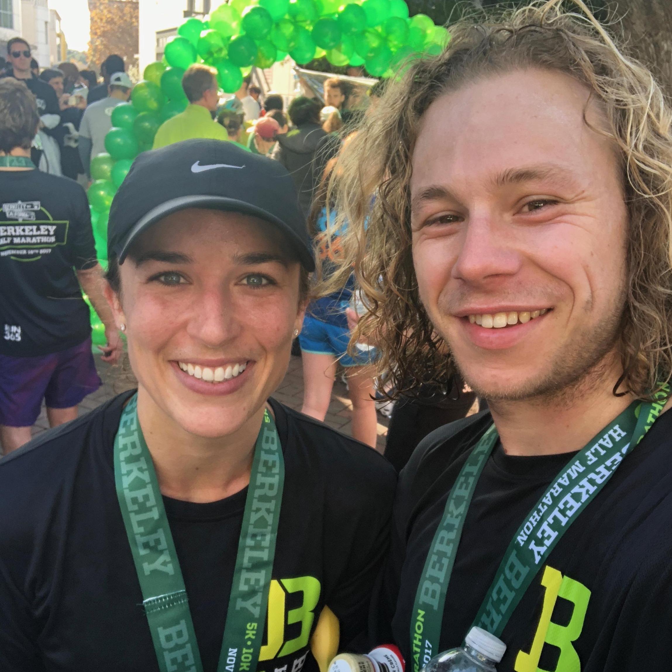 Finishing the Berkley Half Marathon.