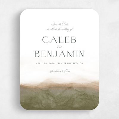 Brown Rounded Wedding Save the Date - Dew Portrait
