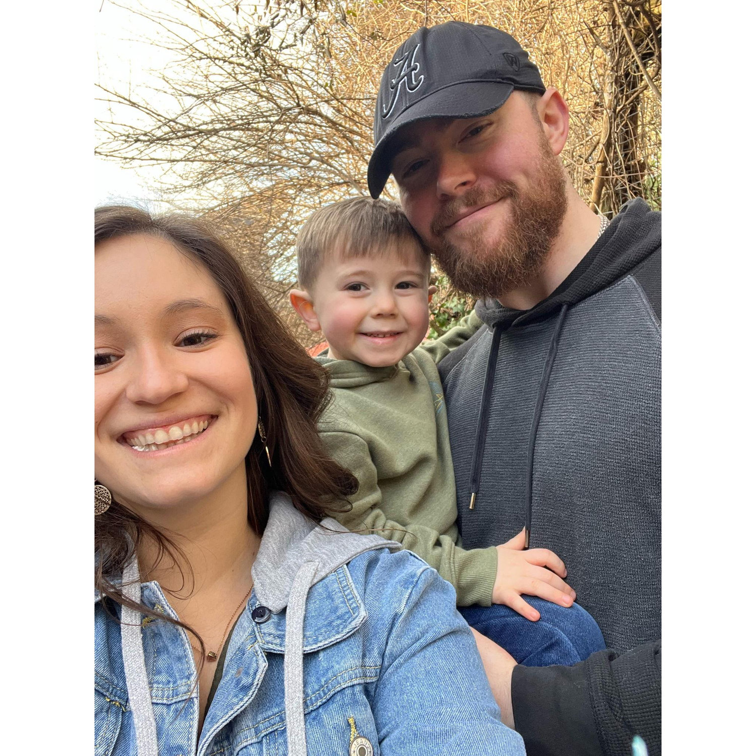 Our very first picture together. This was when we took Jameson to the Elmwood Park Zoo together!