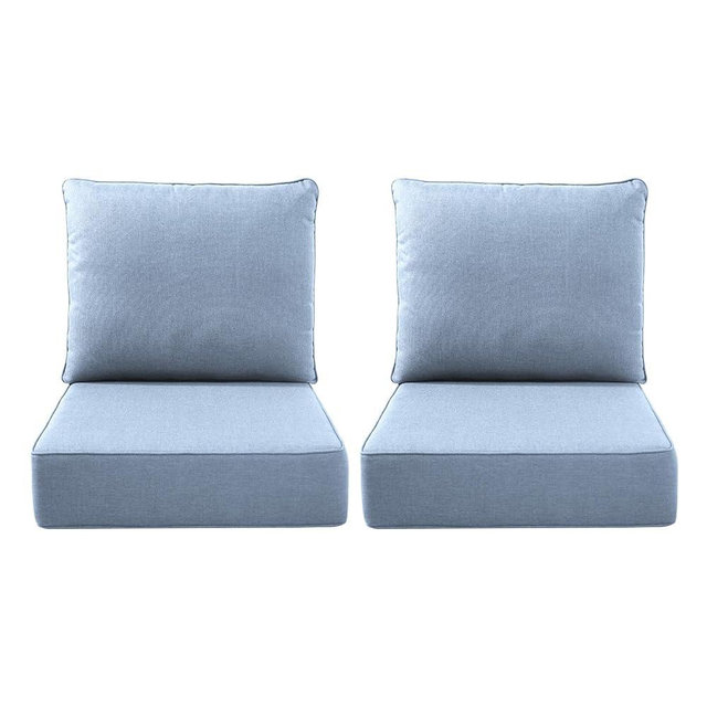 Opohoro Luxury Outdoor Seat Cushion Set-22 x 24 x 6 Inch Outdoor Chair Cushions with Water Resistant & Removable Cover Outdoor Cushions for Patio Furniture Chair Sofa Couch