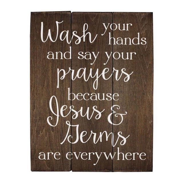 Elegant Signs Wash Your Hands and say Your Prayers Sign Bathroom Decor Wall Art Kitchen Decor Kitchen Wall Art Bathroom Art (11 x 14 inch)