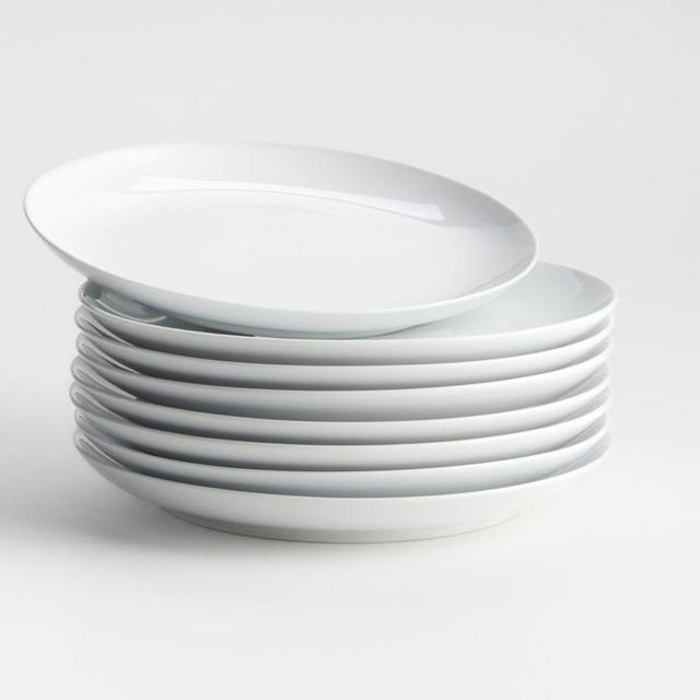Crate & Barrel - Aspen Coupe Salad Plates 8.5", Set of Eight