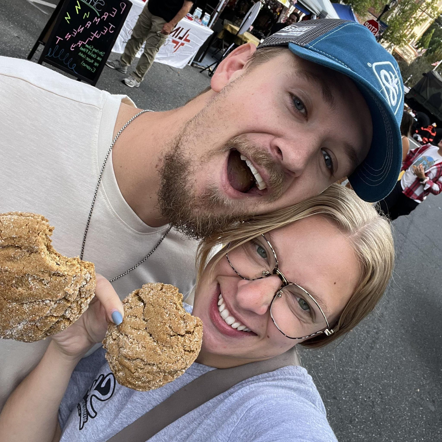 Sharing molasses cookies from a spot in DE that we stopped at on our first date!
