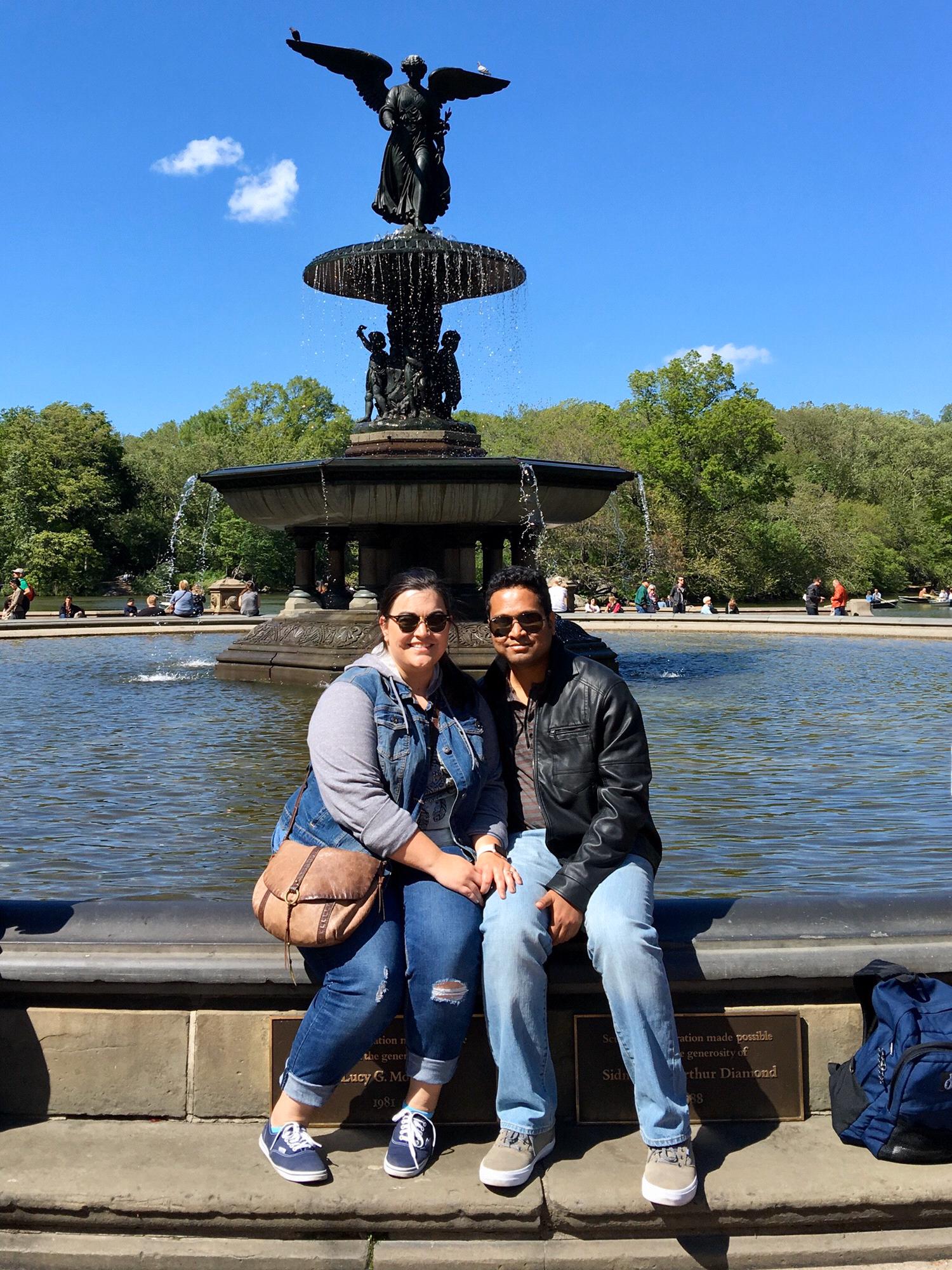 Posing in front of the Bethesda Fountain in Central Park - May 2016