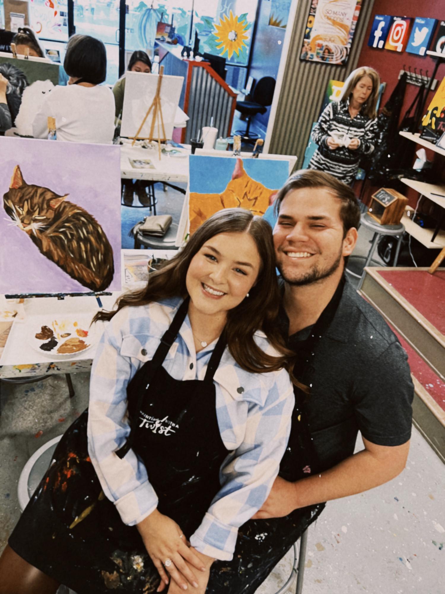 2nd anniversary painting with a twist date! Fun fact- Ricardo had horrible food poisoning in this picture.