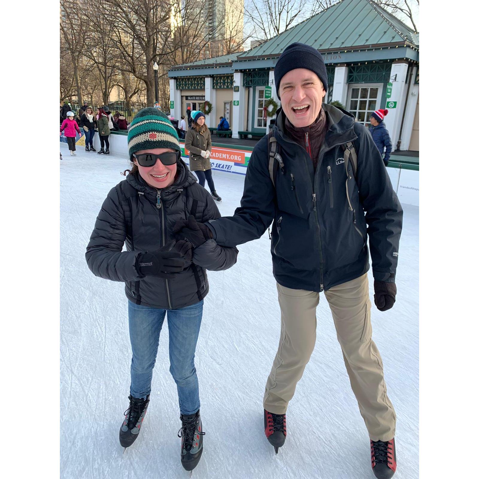 Ice skating in Boston!