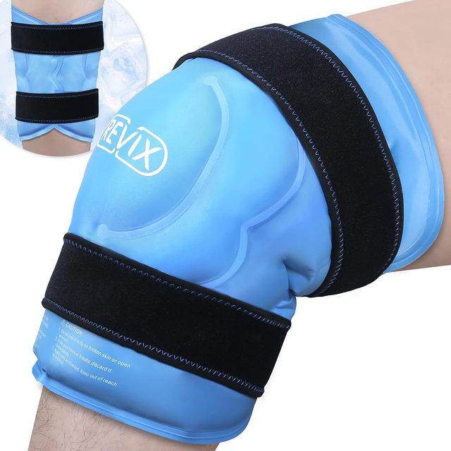 REVIX 20‘’ XXXL Knee Ice Pack Wrap Around Entire Knee, Extra Large Ice Pack for Knee Meniscus Tear and Arthritis, Cold Compress Therapy, Reusable Ice Wraps for Back, Shoulder, Post-Workout Recovery