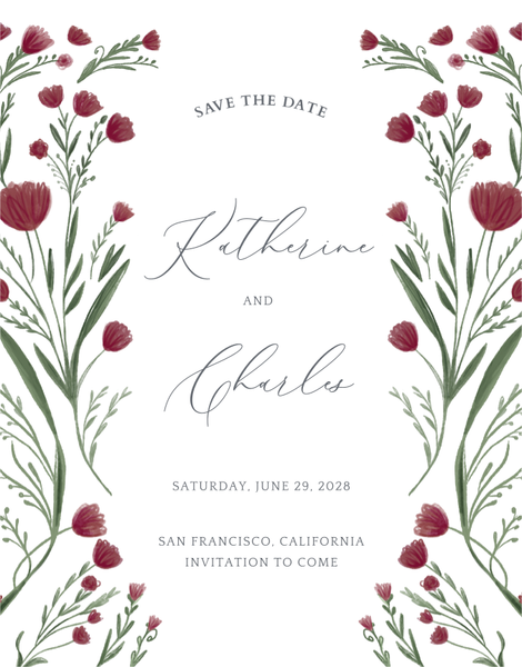 Pemberton Portrait | Currant Red | Zola Save The Dates