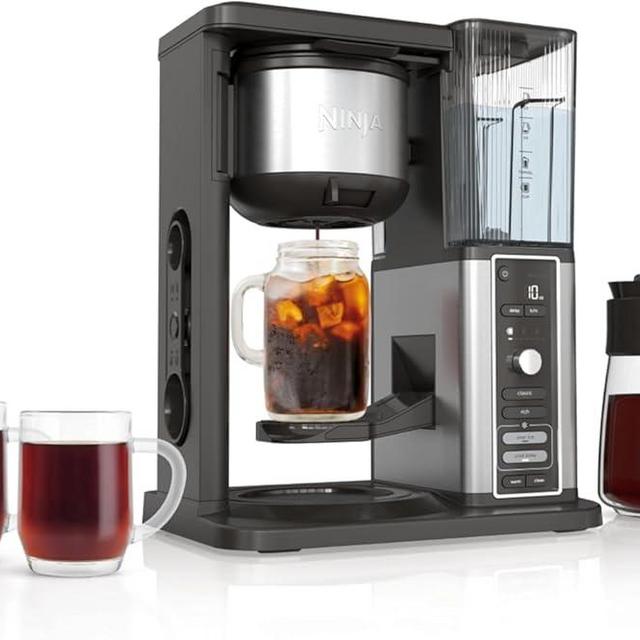 Ninja CM371 Hot & Iced XL Coffee Maker with Rapid Cold Brew, 4 Brew Styles, 8 Sizes Small Cup to Travel Mug, Single-Serve and 12-Cup Carafe, Permanent Filter, Removable Reservoir, Black (Renewed)