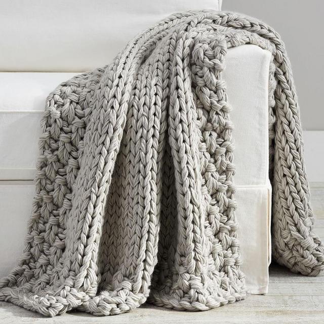 Ellsworth Chunky Border Throw, 44 x 56", Eucalyptus