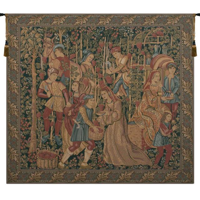 Vendage Right Panel European Wall Art Tapestry - Belgian Jacquard Woven Vintage Decorative Wall Hanging Tapestry for Home Decor 30x37 inch
