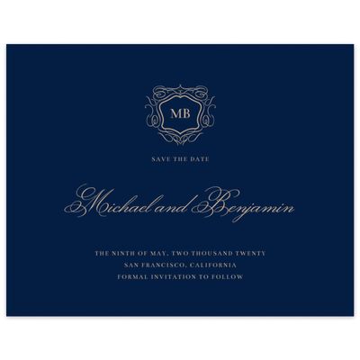 Navy, Blue Wedding Digital Save the Date - Griffin Type