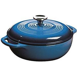 Lodge EC3D33 Enameled Cast Iron Dutch Oven, 3-Quart,  Caribbean Blue