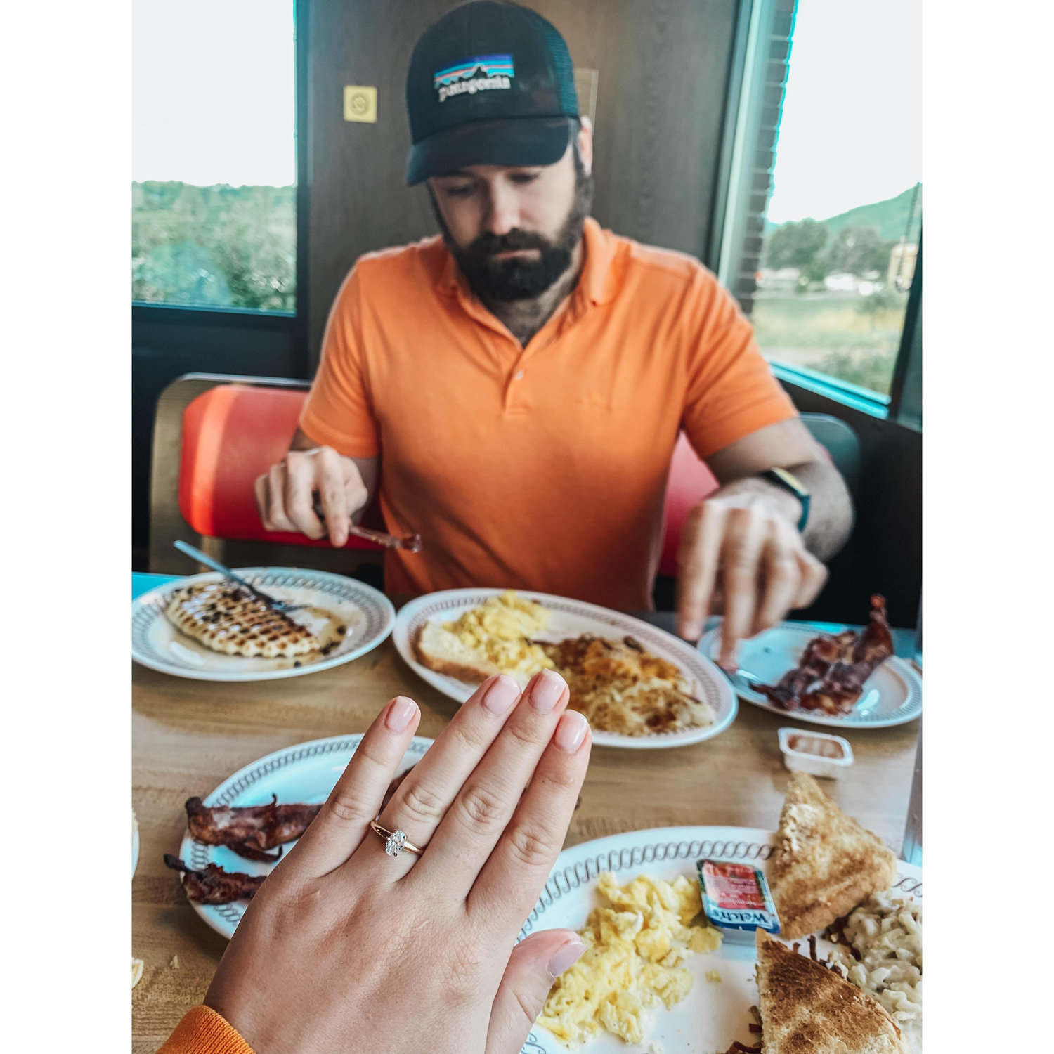 After our adventure, we got Waffle House! It'll be a tough battle for Michael's attention between me and food for now until forever...