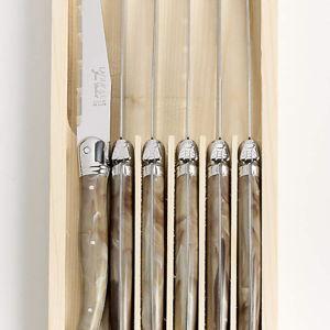 Jean Dubost Laguiole Dark Horn Steak Knives, Set of 6 + Reviews | Crate & Barrel