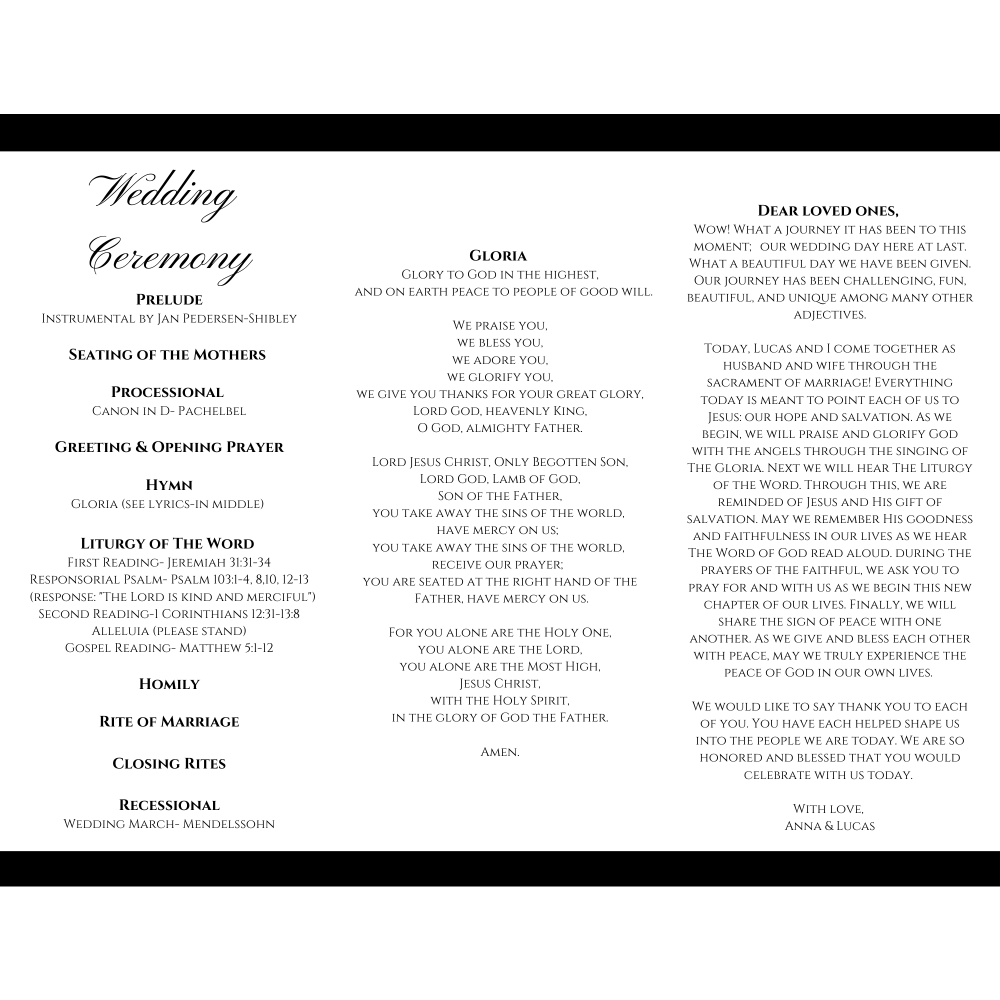 Wedding Program- page 2