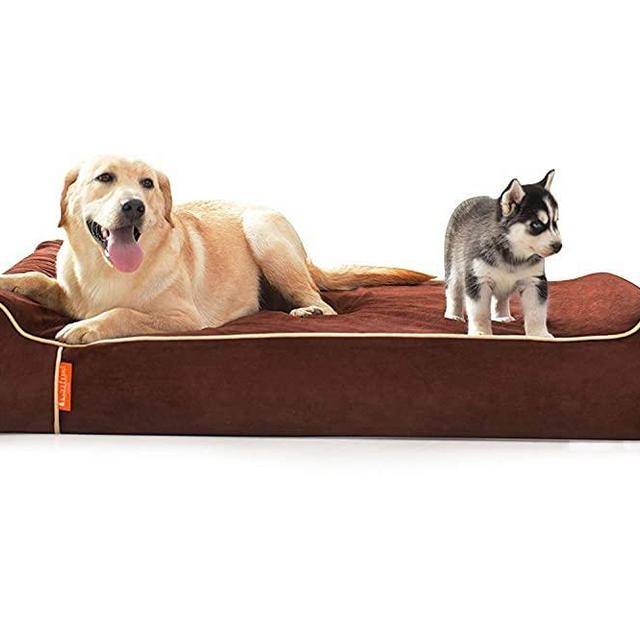 Laifug Orthopedic Memory Foam Extra Large Dog Bed Pillow(50"x36"x10", Chocolate) Durable Water Proof Liner & Removable Washable Cover & Smart Design