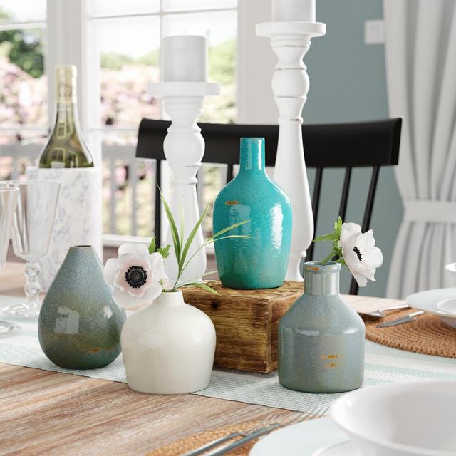 4 Piece Ceramic Table Vase Set