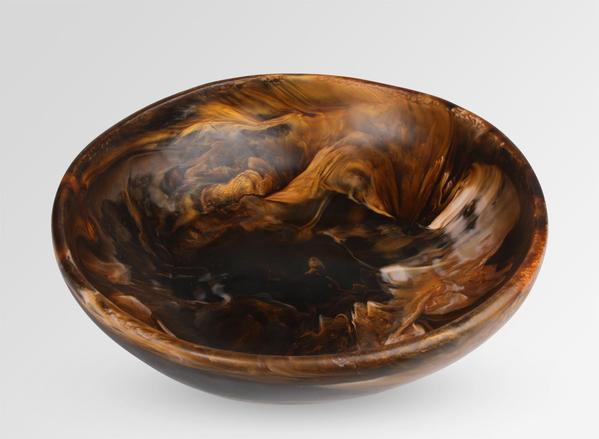 Large Resin Salad Bowl - Dark Horn