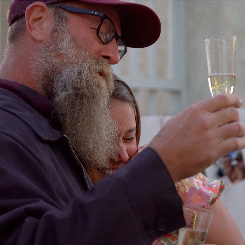 Robby (Chase's Dad) giving a sentimental toast to the newly engaged couple!