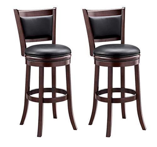 Ball & Cast Bar Height, Pack of 2 Swivel Stool, 29", Cappuccino