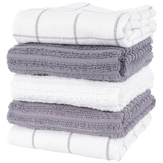 KAF Home Premium Dual Purpose Kitchen Towels (16”x 28”, 5 Pack) | Cotton Kitchen Hand Towels | Absorbent and Plush Dual Purpose Terry Dish Towel Set