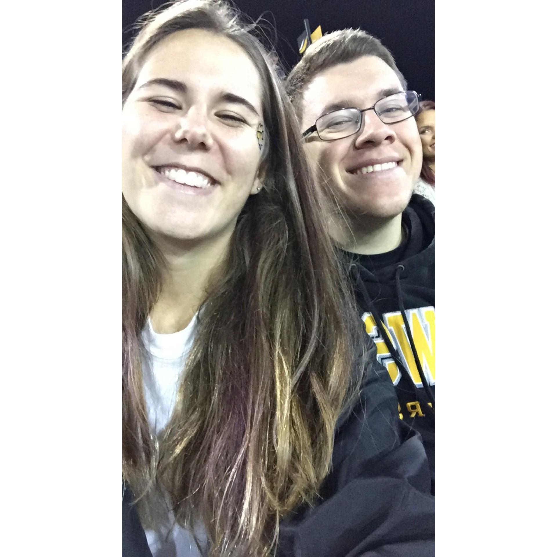 One of our first college football games together