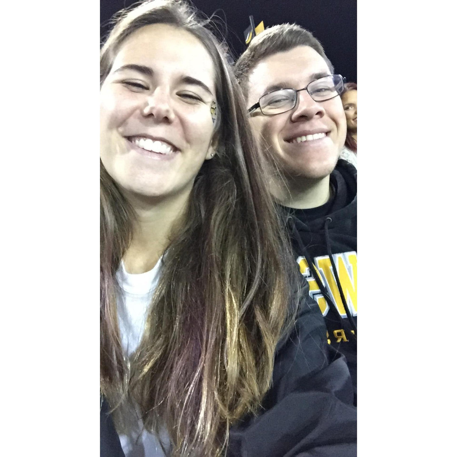 One of our first college football games together