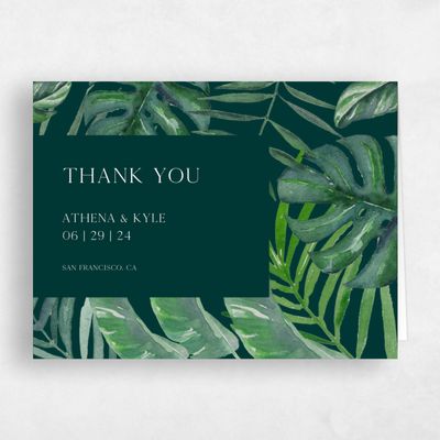 Dark Emerald, Green Wedding Thank You - Anaheim Landscape