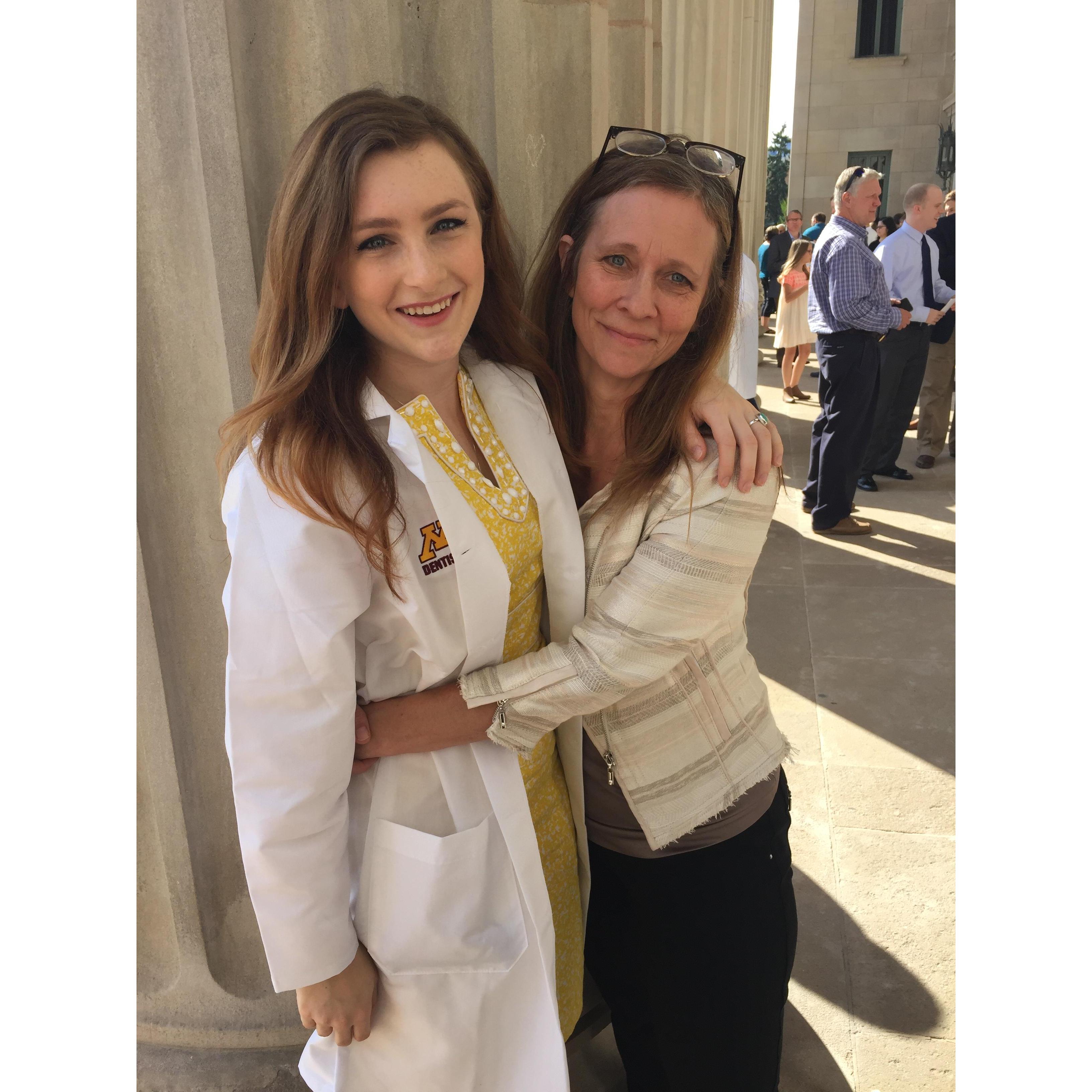 Kyle, with mother Ronda, at her white coat ceremony. Officially kicking off her dental graduate degree! 2016