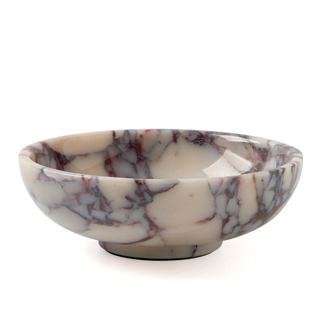 Metolira Luxury Natural Marble Fruit Bowl – Large 7.8-Inch Calacatta Viola Marble for Kitchen Counter Fruit Serving Holder, Decorative Snack Dish for Coffee Table, Centerpiece Tray for Home Decor