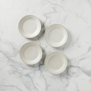 French Perle Groove Dessert Plate, Set of 4