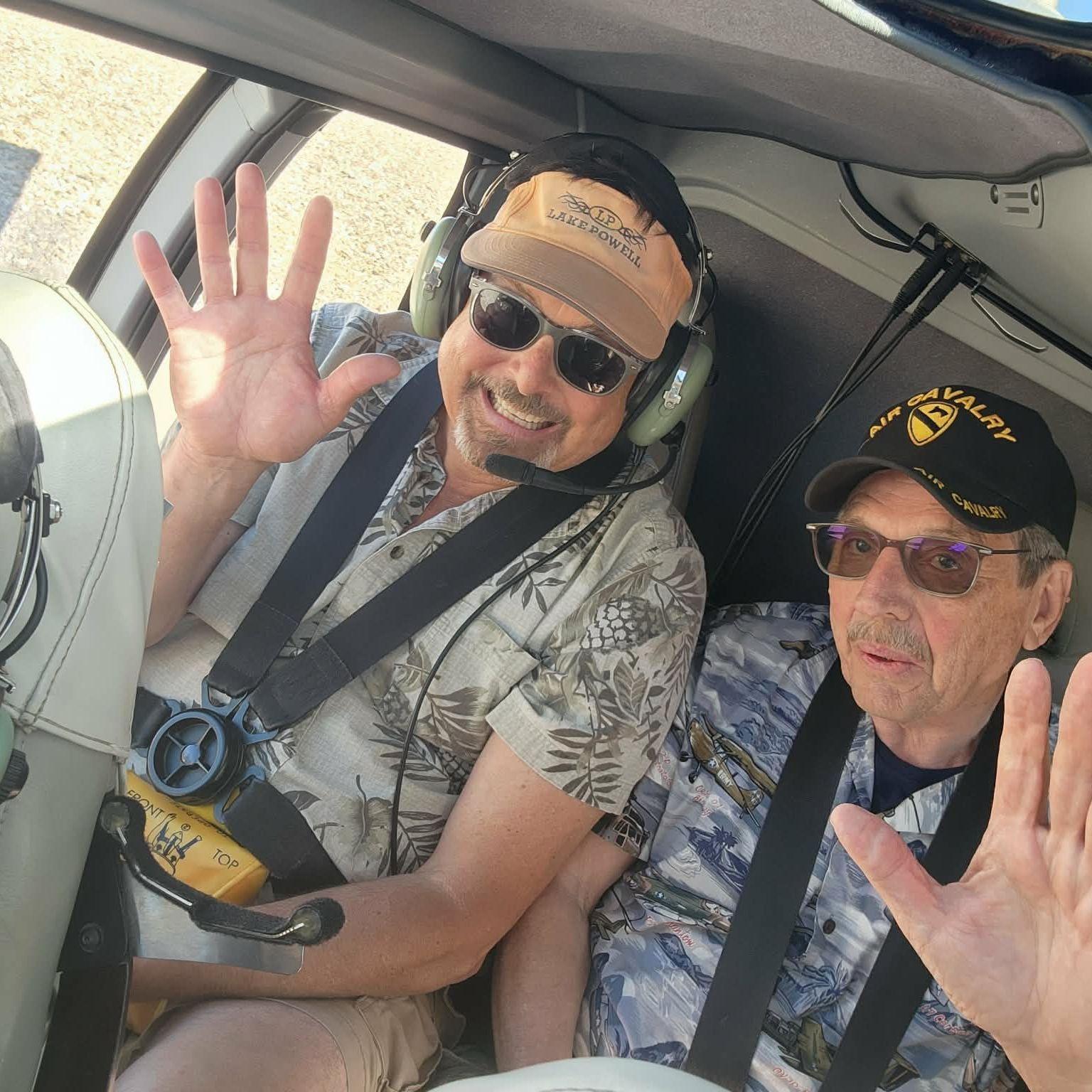 CHEESE!!! A helicopter tour over the Grand Canyon! Matt and Steve