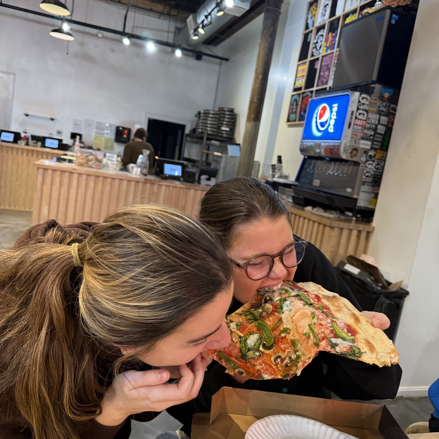Lane and Rachel at the pizza shop Zach and Rachel ended up going to at the same time! Maybe this is why Zach wasn’t talking to Rachel…
