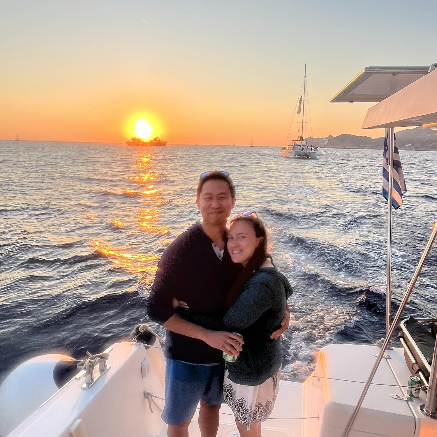 Sunset Catamaran Cruise in Greece!