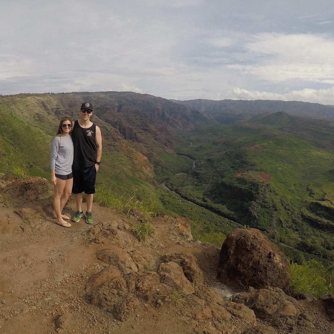 At Waimea Canyon in Kauai. All I was thinking was "Is he gonna do it??"