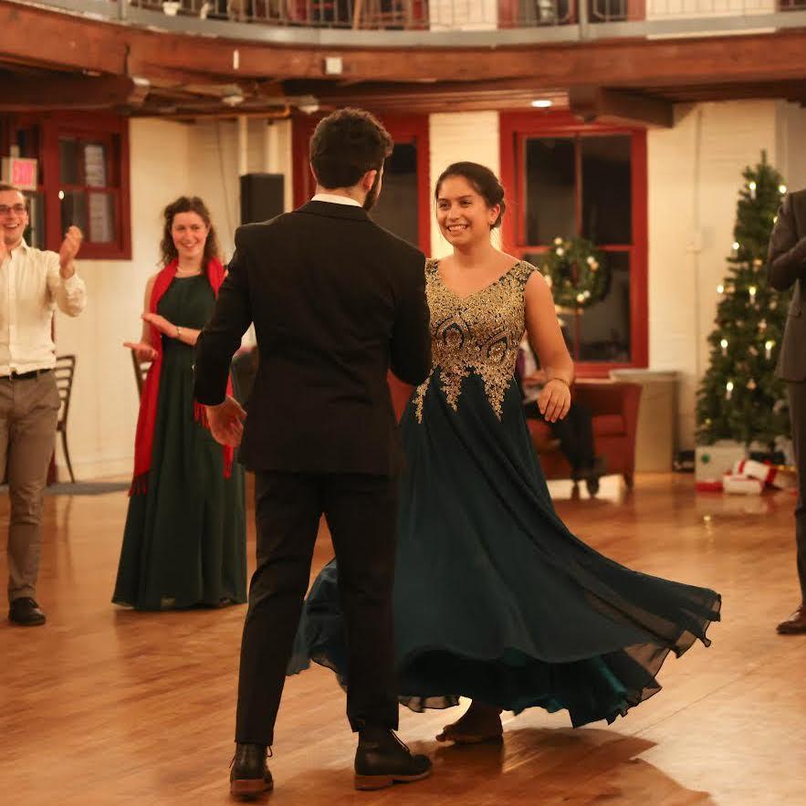We won the waltz competition at our Christmas Dance!