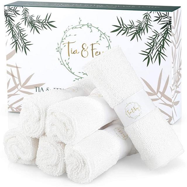 Face Cloth Made From Bamboo - Soft Wash Clothes For Face Made From Organic Bamboo Set of 6 face towel Gentle on Sensitive Skin, makeup remover cloth, soft washcloths 10 x 10 Inch