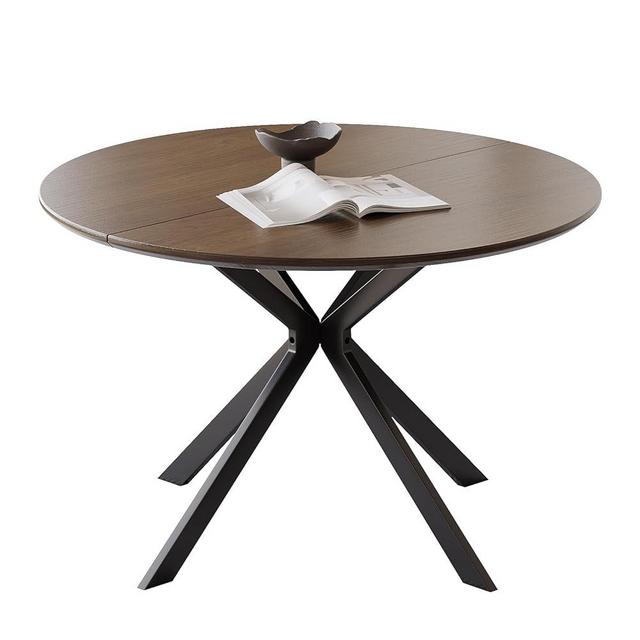 46.4" Round Dining Table, Mid Century Modern Round Dining Room Table for 4-6 with Metal Legs, Easy Assembly Coffee Table, Space-Saving Design for Kitchen and Dining Room